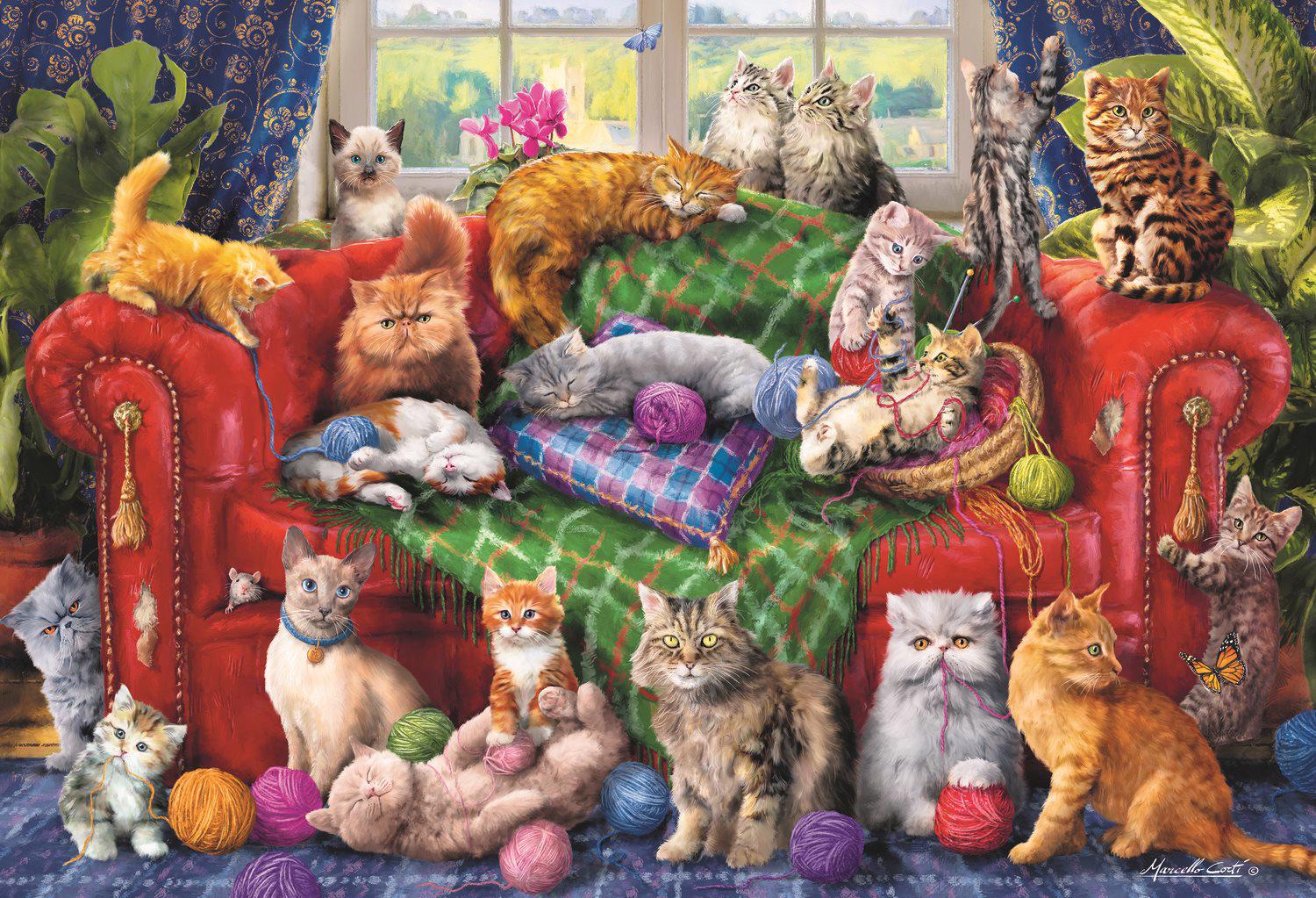 Puzzle Gatti sul divano