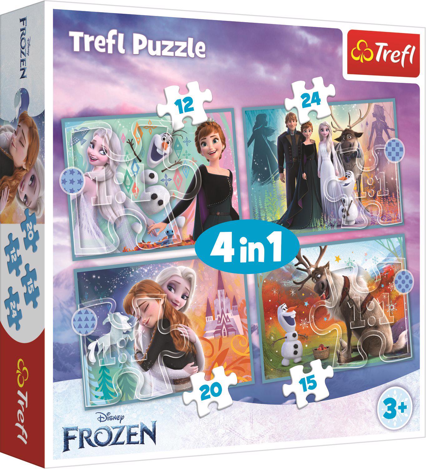 Puzzle 4v1 Frozen - Krajina ľadu II