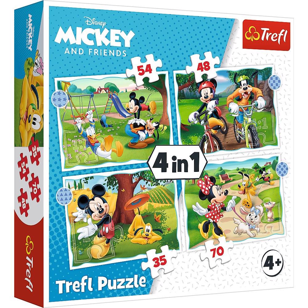 Puzzle 4v1 Micky Maus: Schöner Tag