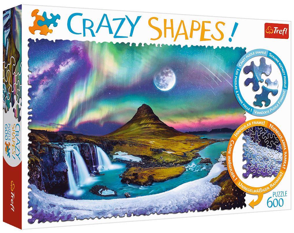 Puzzle Kolekce Crazy Shapes: Aurora na Islandem