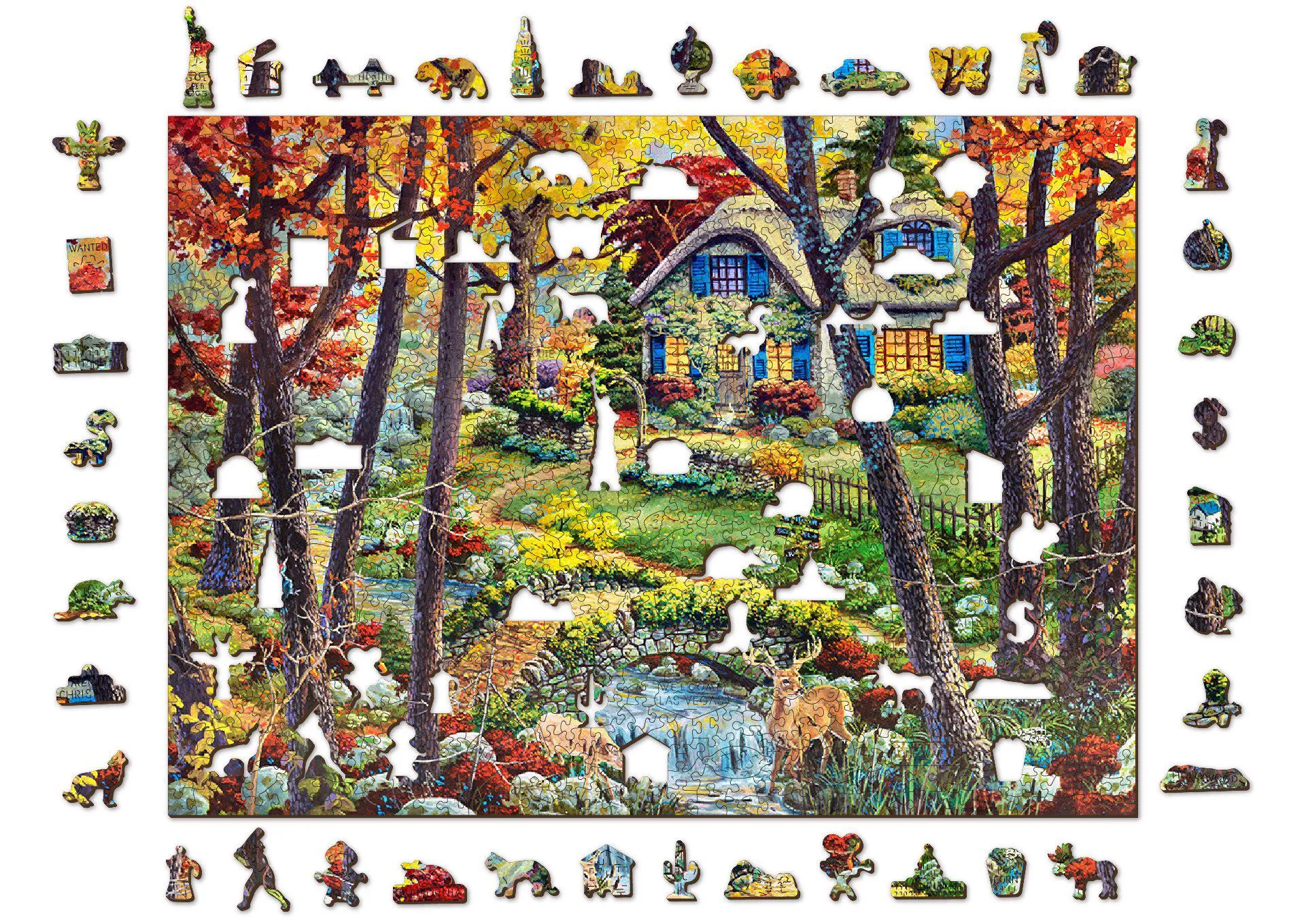 Puzzle A Cottage in the Woods - wooden