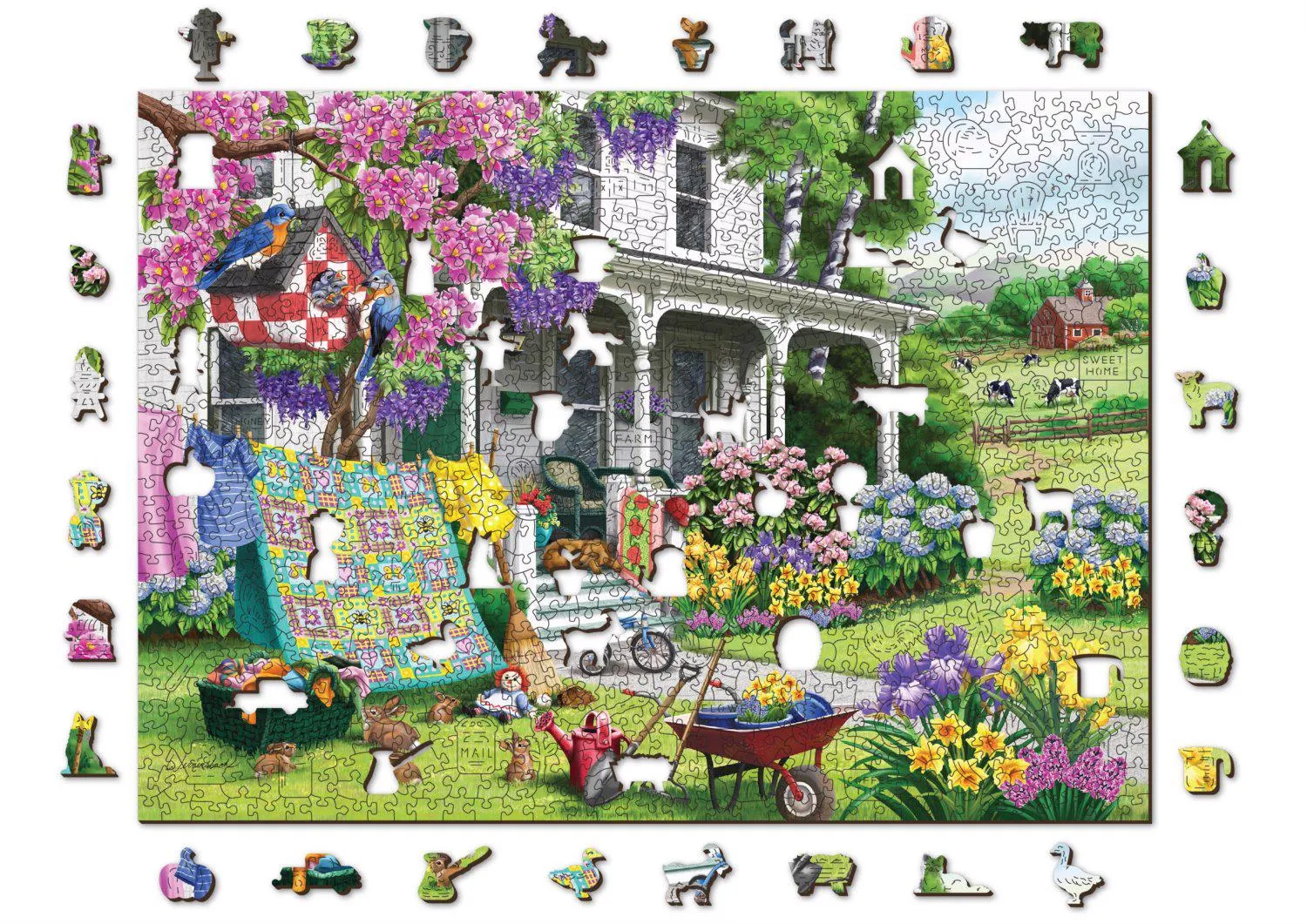 Puzzle Campagne Jardin en bois