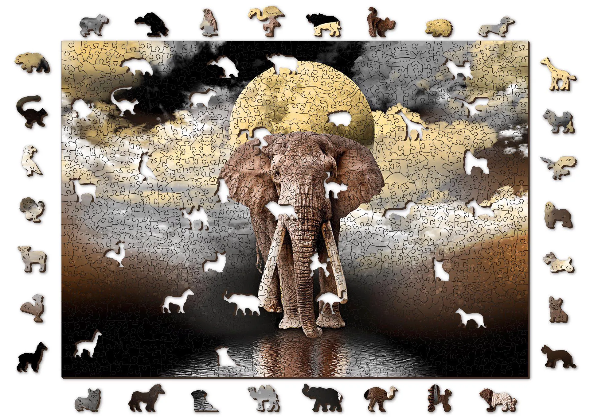 Puzzle en bois éléphant