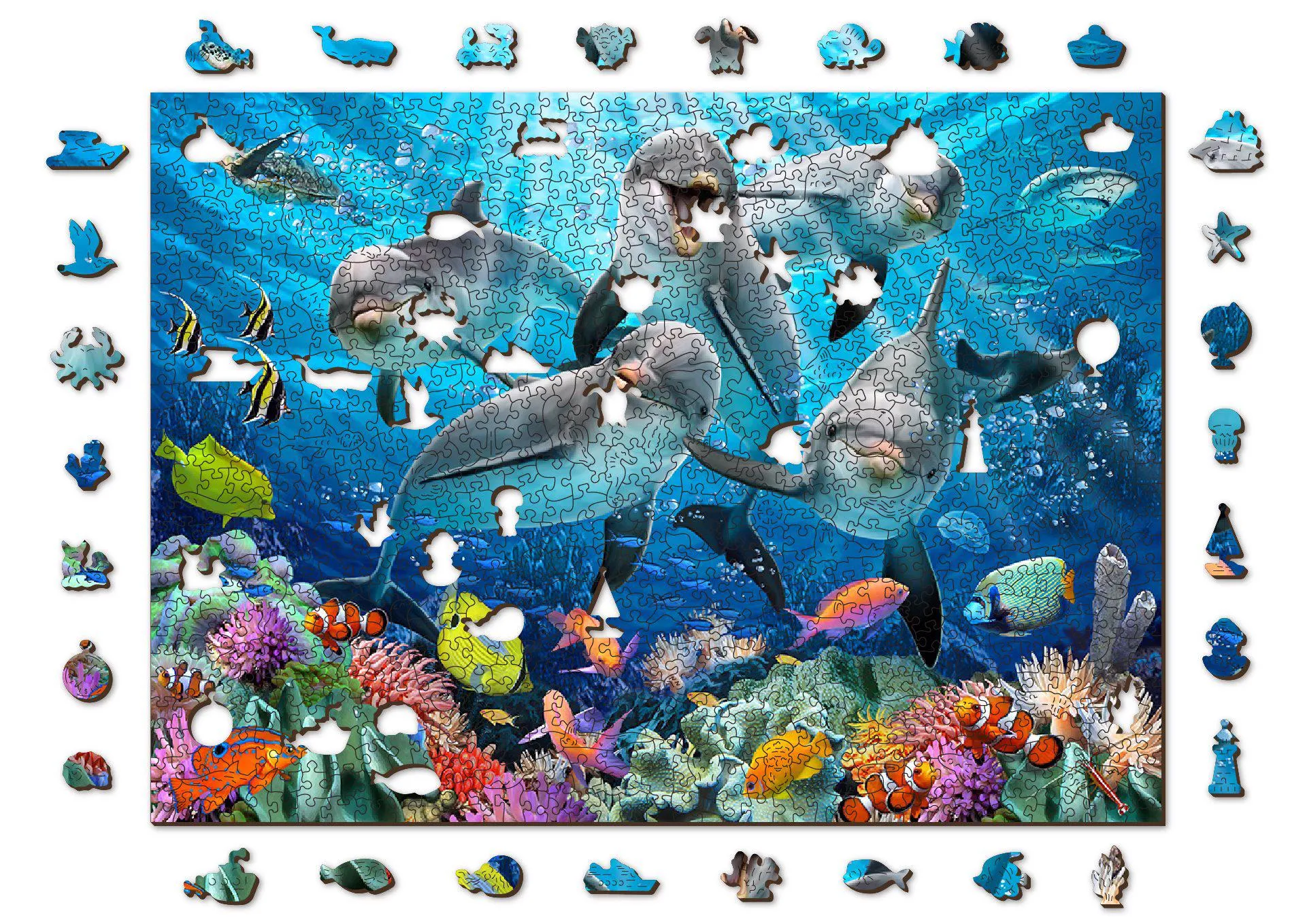 Puzzle Happy Dolphins wooden