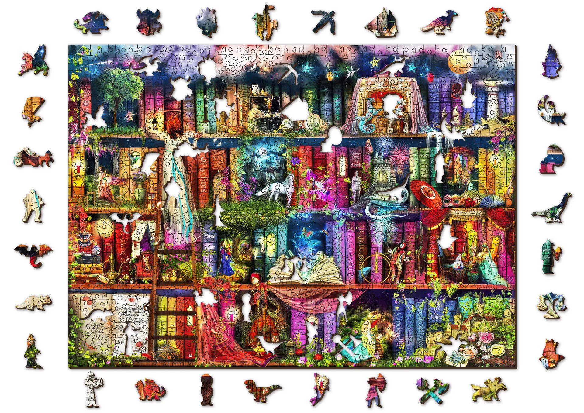 Puzzle Stewart: Treasure Hunt bokhylla i trä