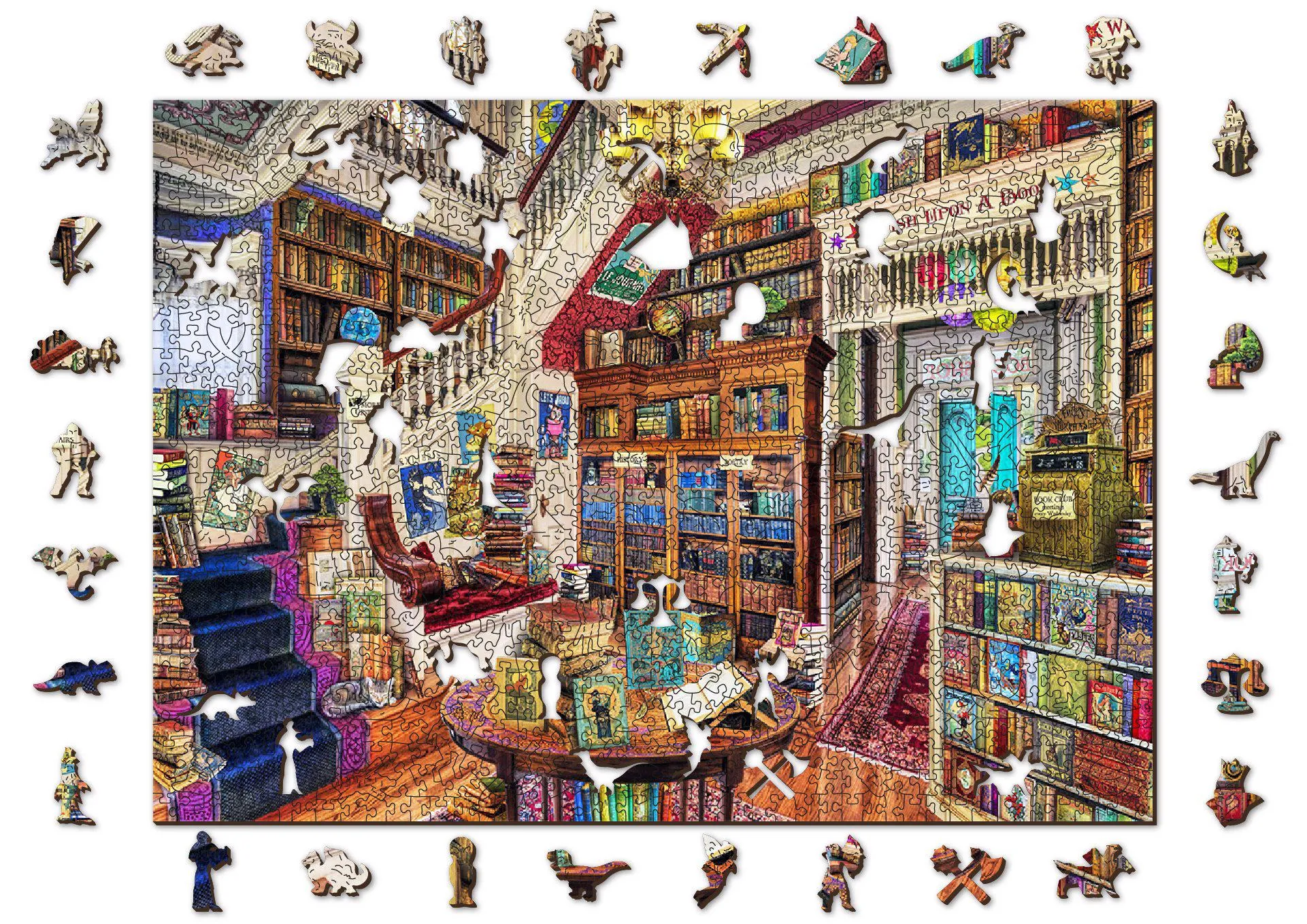 Puzzle Stewart: Życzę drewnianej księgarni
