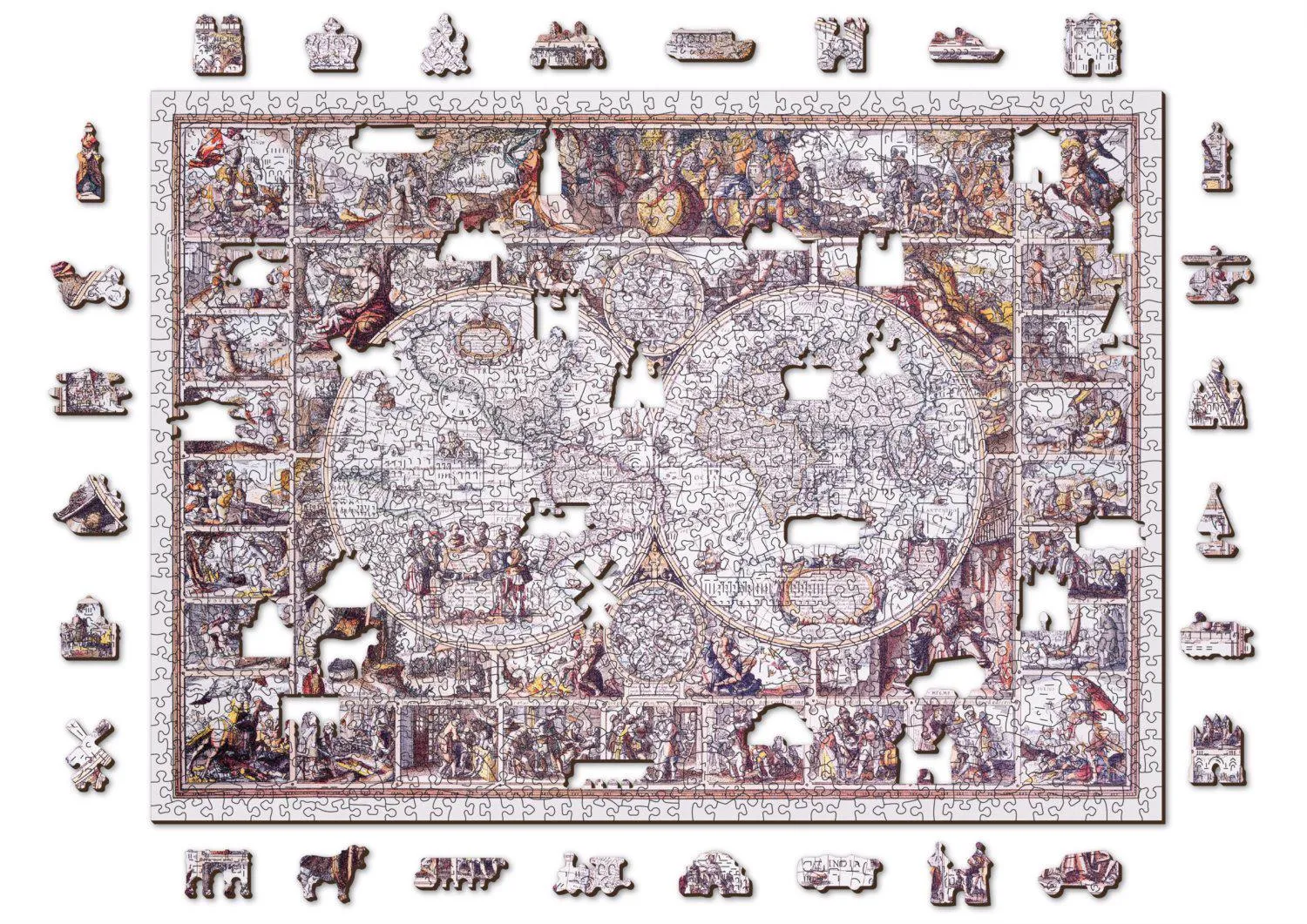 Puzzle Karta The Age of Exploration 1010 drvena