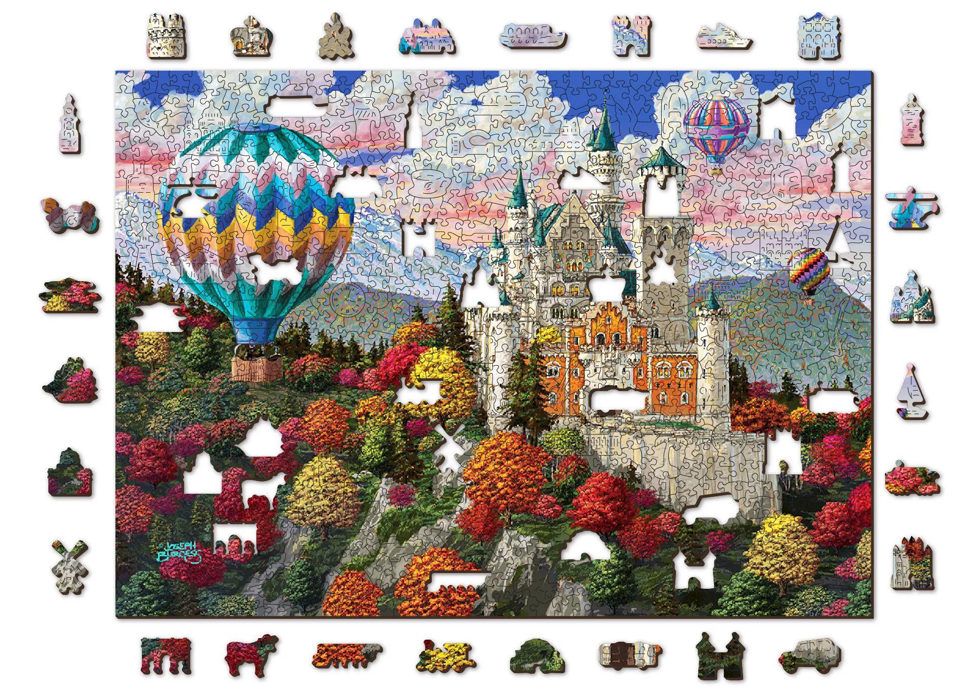 Puzzle Neuschwanstein Slot af træ