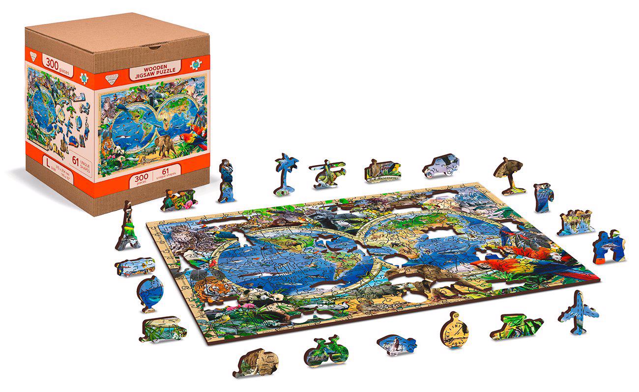 Puzzle Mapa říše zvířat 300