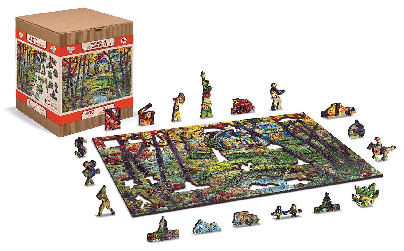 Puzzle Chata v lese - drevené