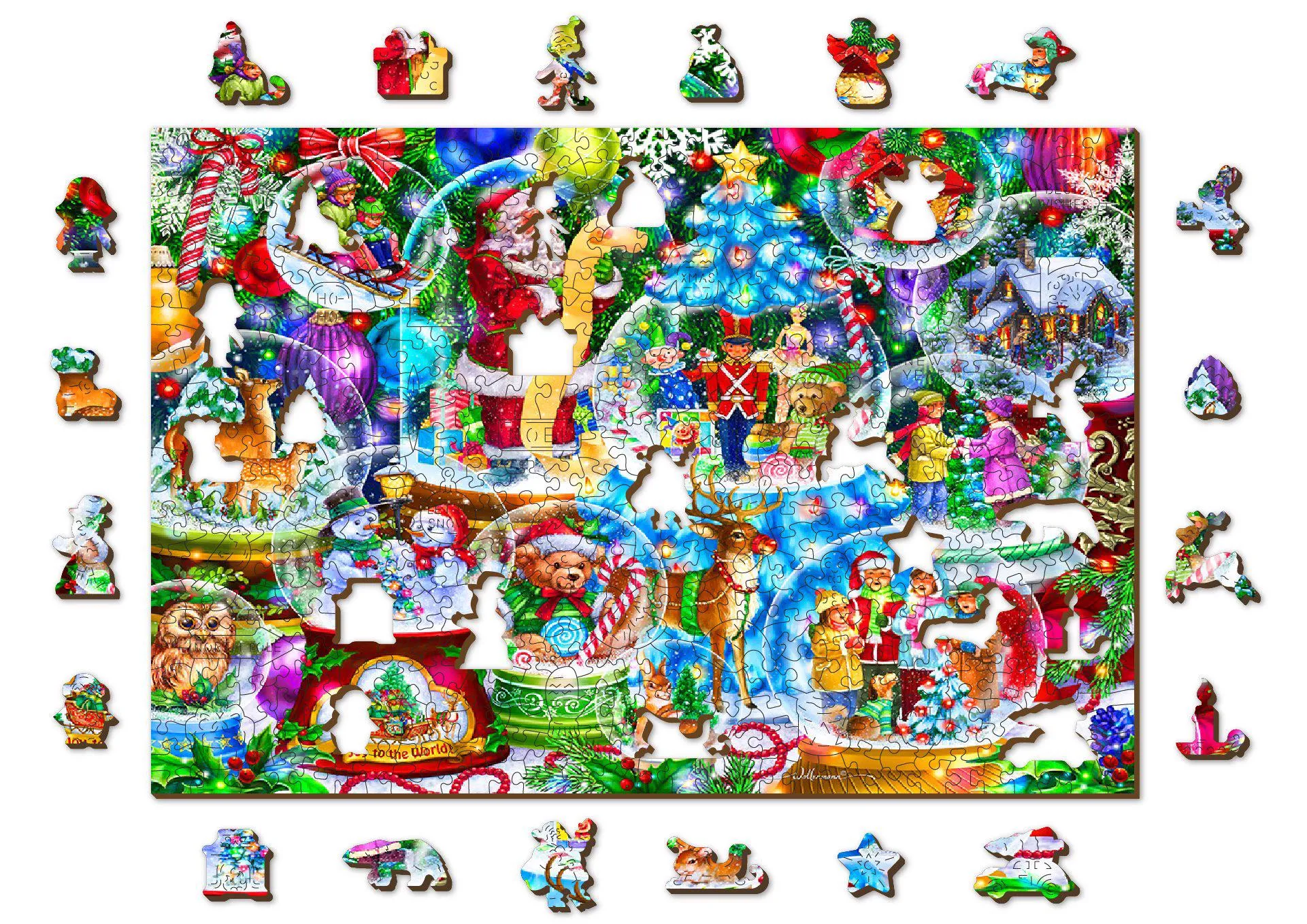 Puzzle Christmas Snowballs 505 trä