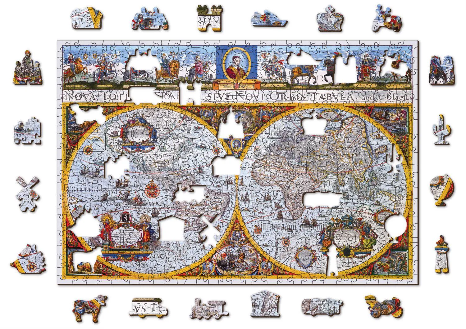 Puzzle Nova Terrarum Antike Karte 505 aus Holz
