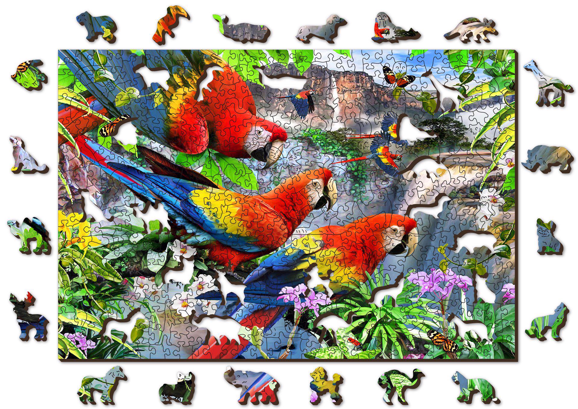 Puzzle Ostrov papoušků - dřevěné