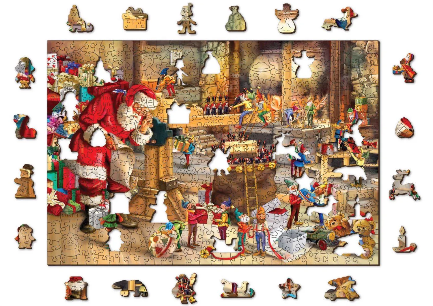 Puzzle Atelier du Père Noël 505 en bois, 500 pieces