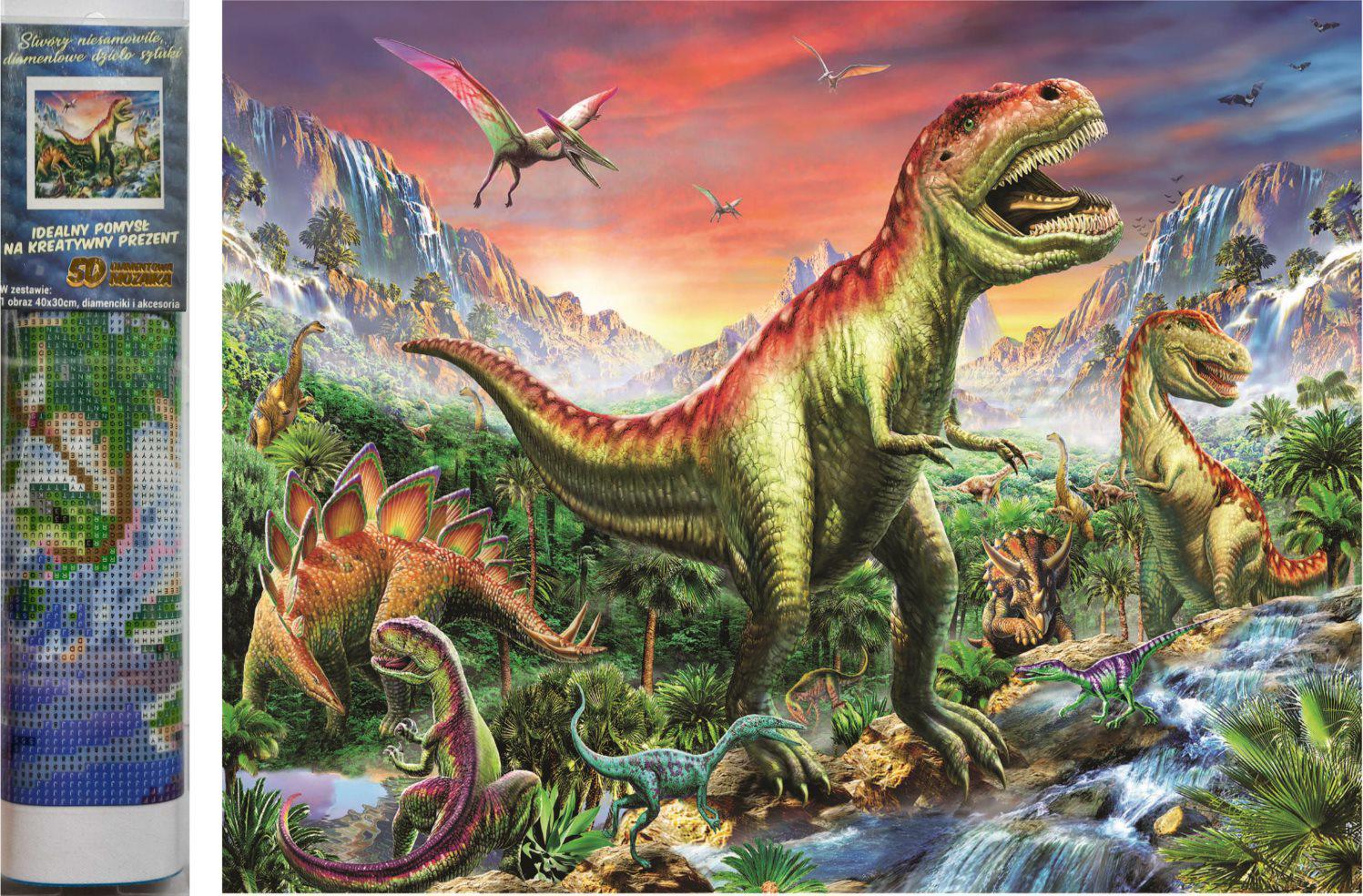 Puzzle Diamantna slika Dinozaver 30x40 cm