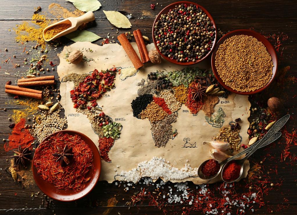 Puzzle Poškodený obal Mapa sveta v Spices 3000
