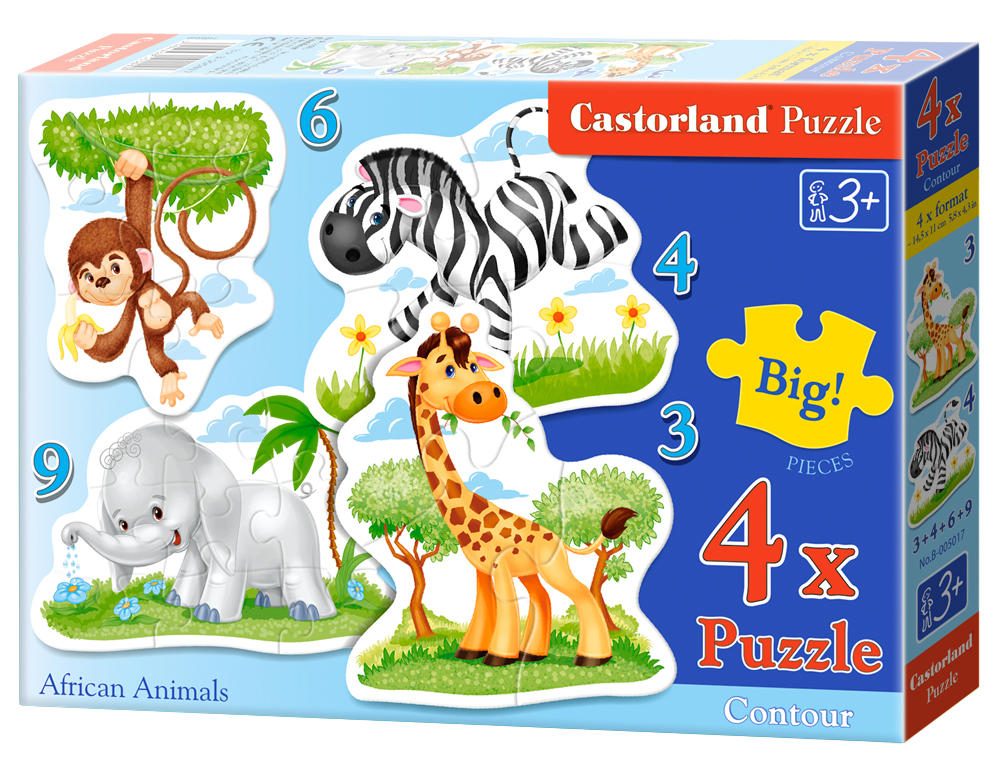Puzzle 4v1 afrikai állatok