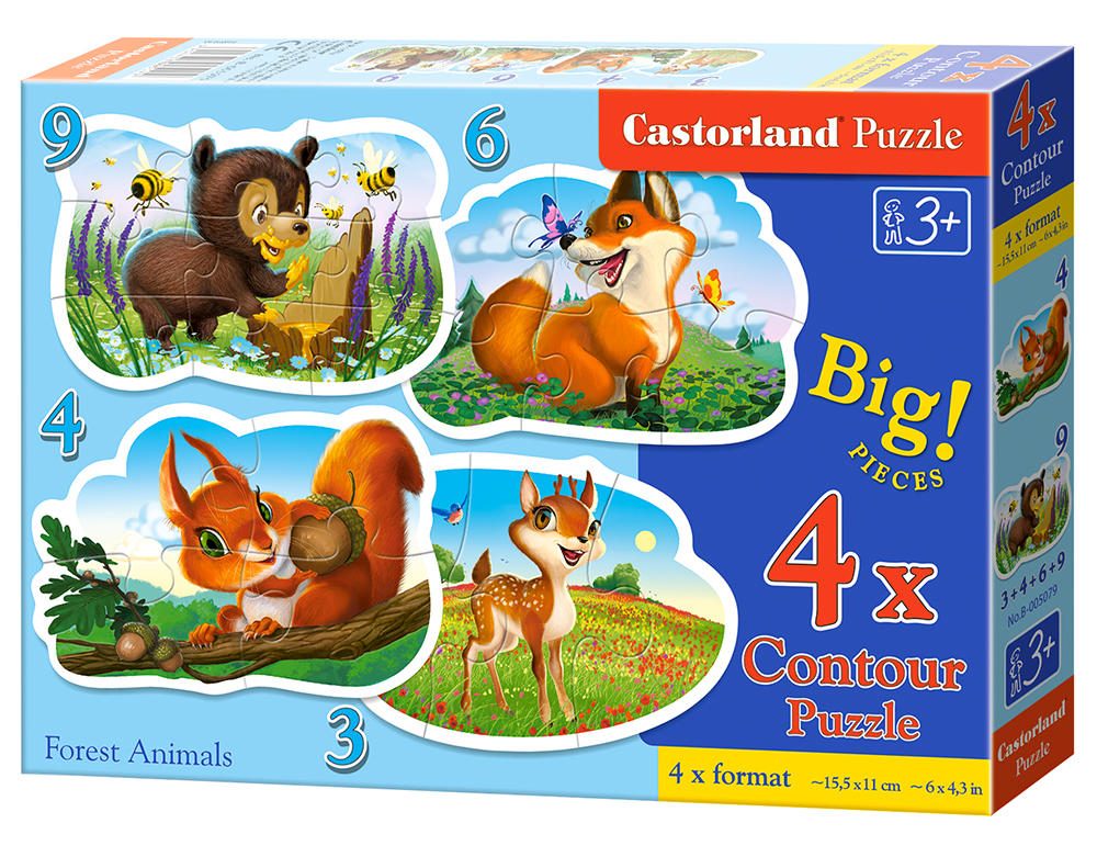 Puzzle 4v1 gozdne živali