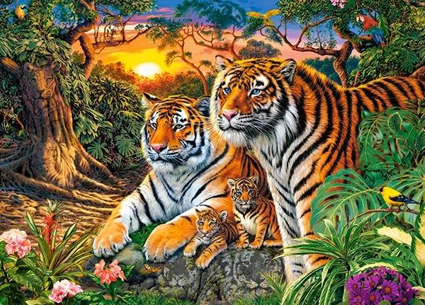 Puzzle Tygří rodinka