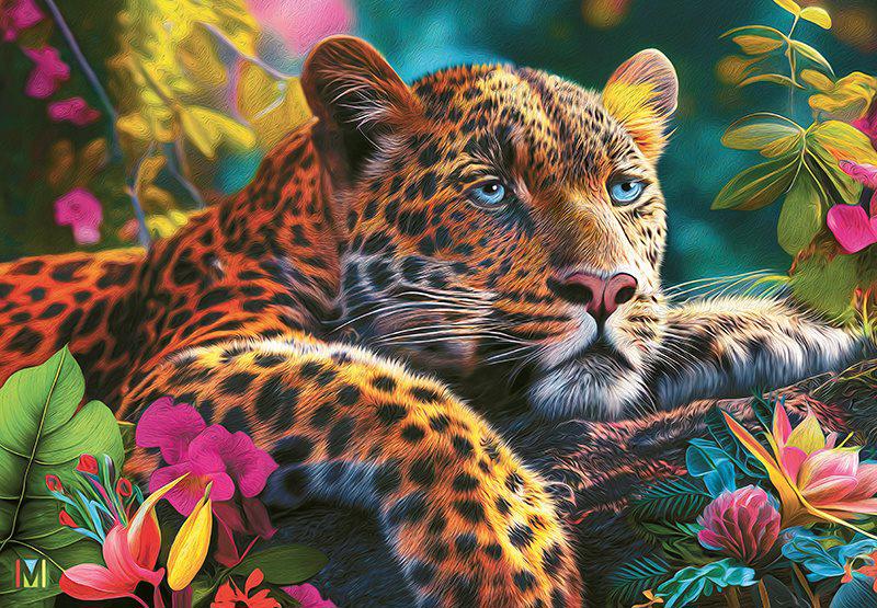 Puzzle Ležiaci leopard