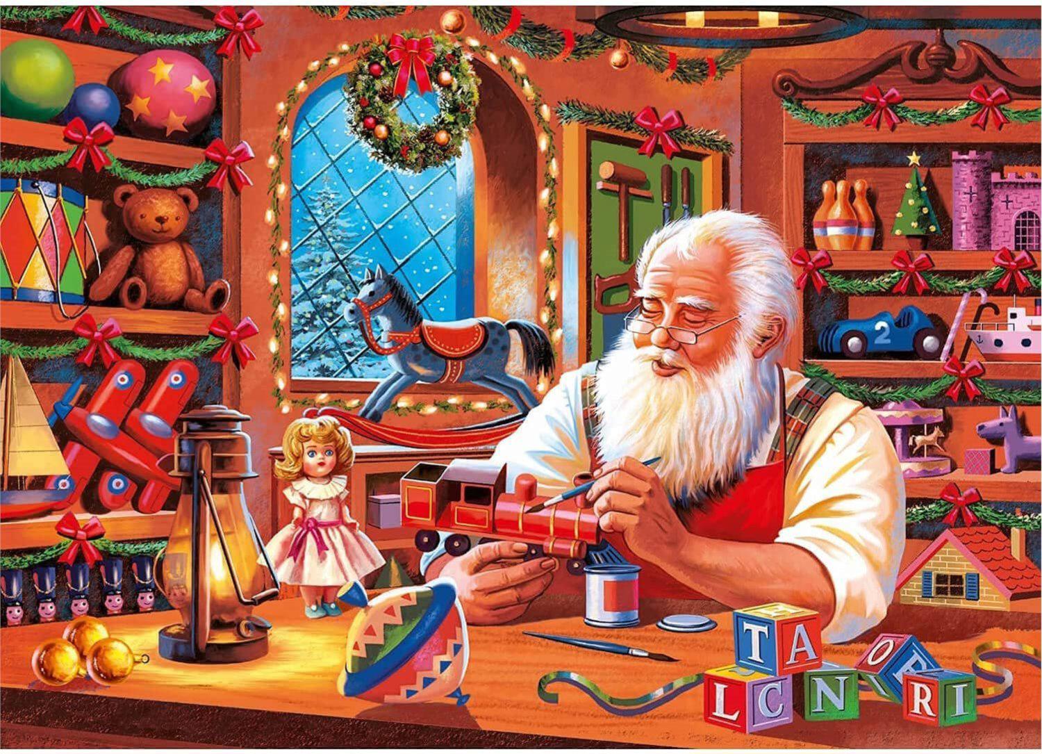Puzzle Santa maluje