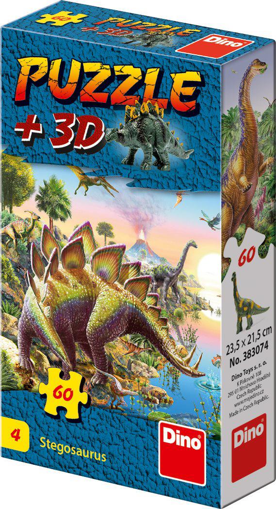 Puzzle Stegosaurus 60 komada + figura