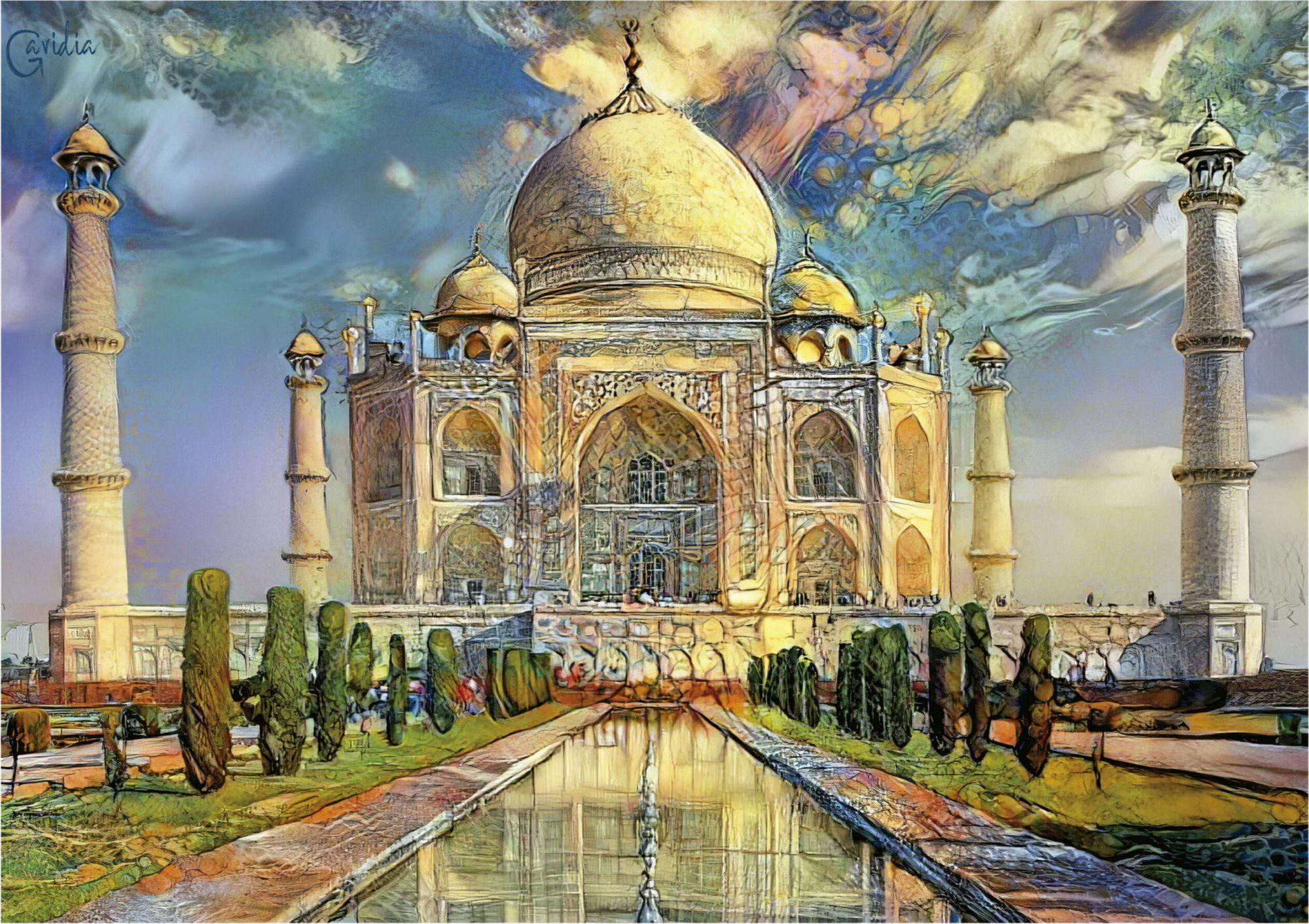 Puzzle Arte de la ciudad de ensueño: Taj Mahal