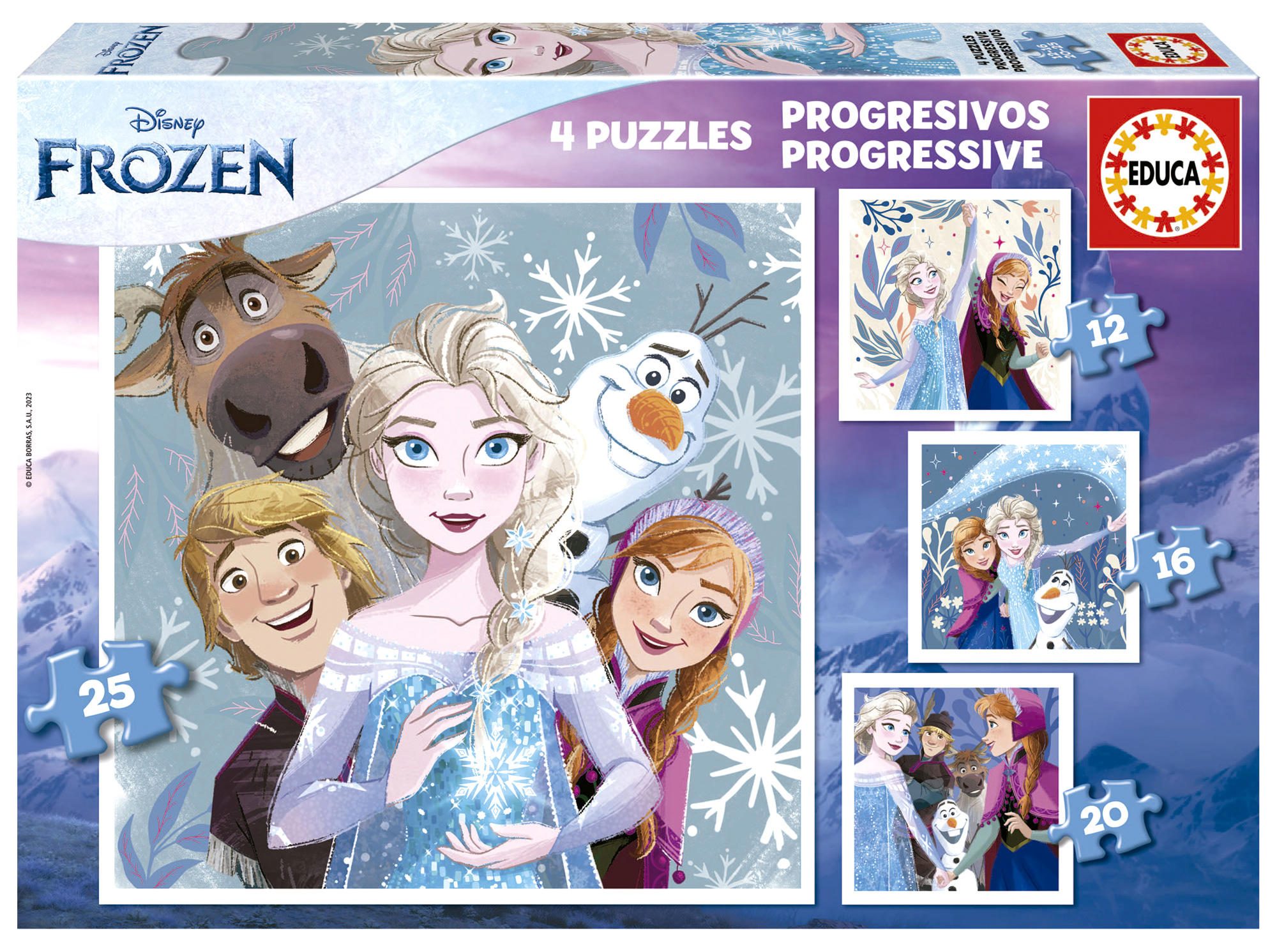 Puzzle 4v1 Frozen - ľadové kráľovstvo