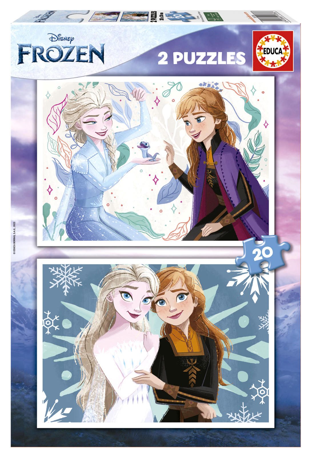 Puzzle 2x20 Frozen: Ľadové kráľovstvo
