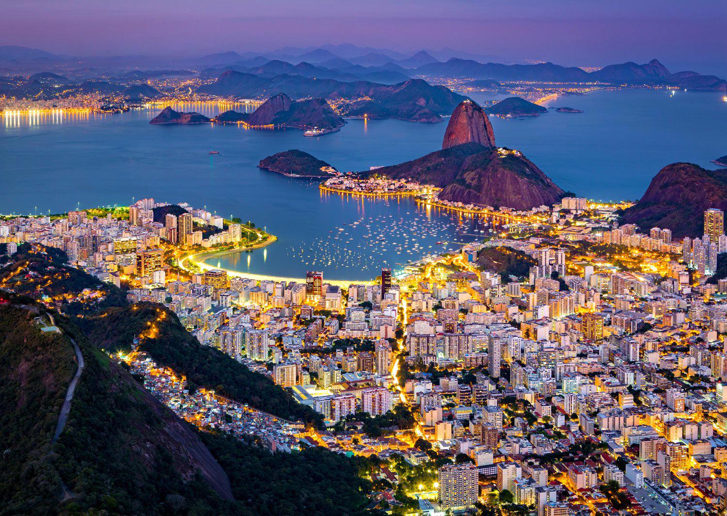 Puzzle Rio de Janeiro v noci, Brazília