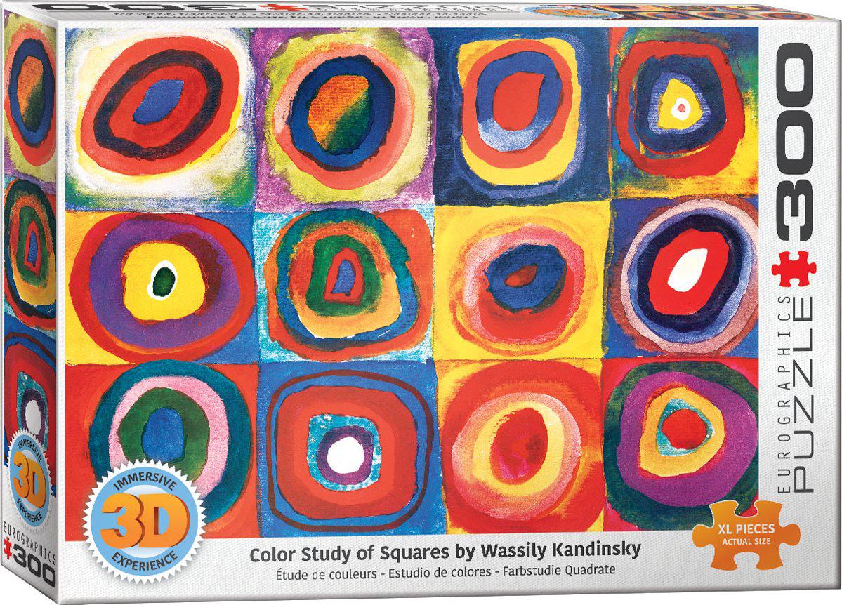 Puzzle 3D efekt: Wassily Kandinsky: Farebná štúdia štvorcov