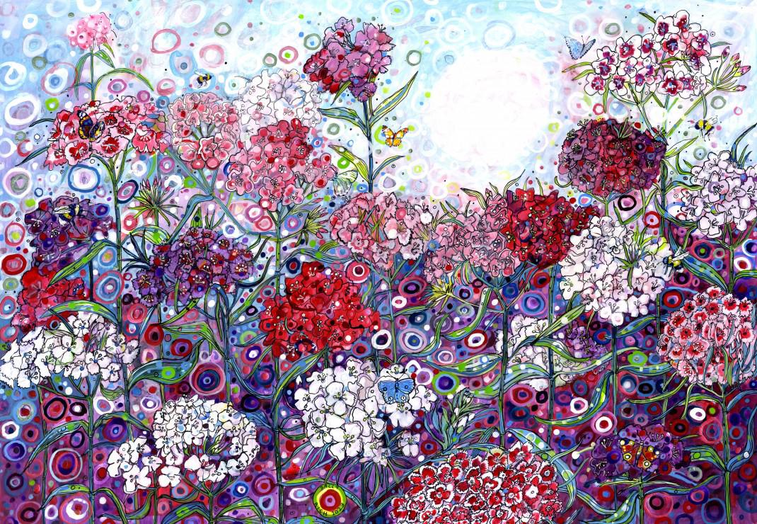 Sally Rich: Sweet William with Butterflies