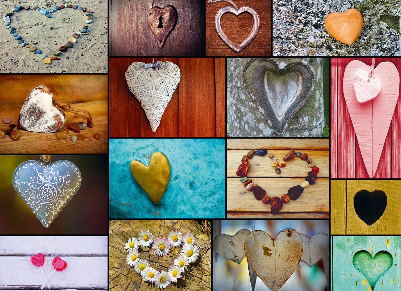 Puzzle Hearts Collage
