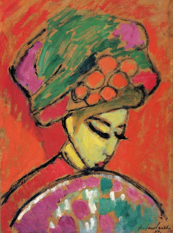Puzzle Alexei Jawlensky - Jeune fille au chapeau fleuri, 1910