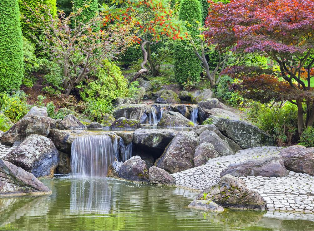 Waterfall At Japanese Garden, Bonn