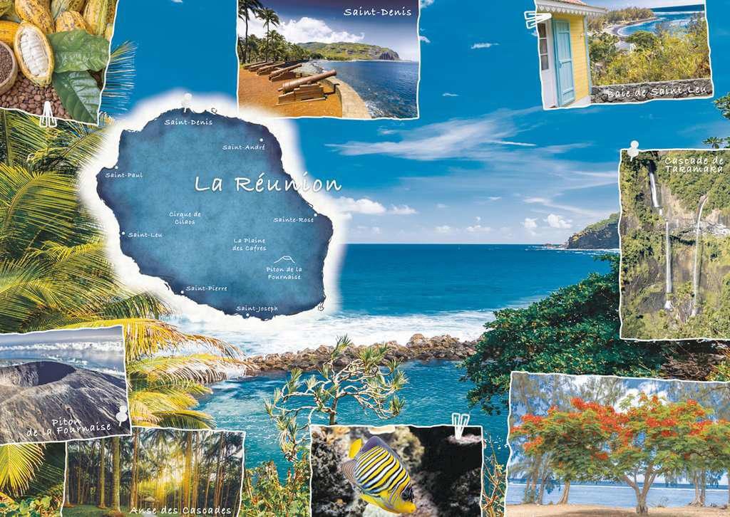 Puzzle La Réunion képeslap, Franciaország 