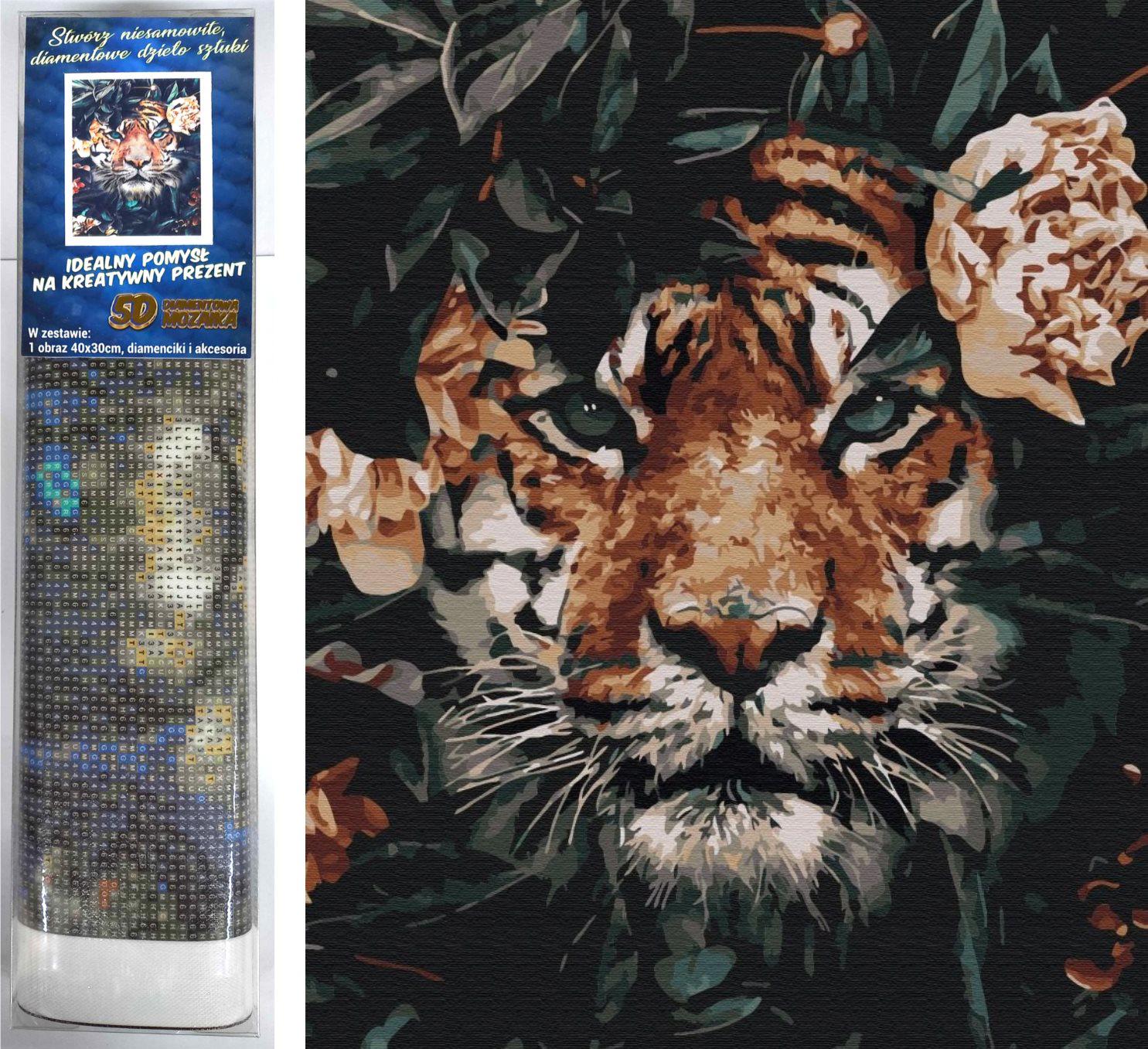 Puzzle Diamantový obraz: Skrytý tiger 30x40cm