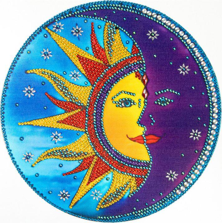 Puzzle Diamantový obraz: Slnko a mesiac 30x30cm 7D