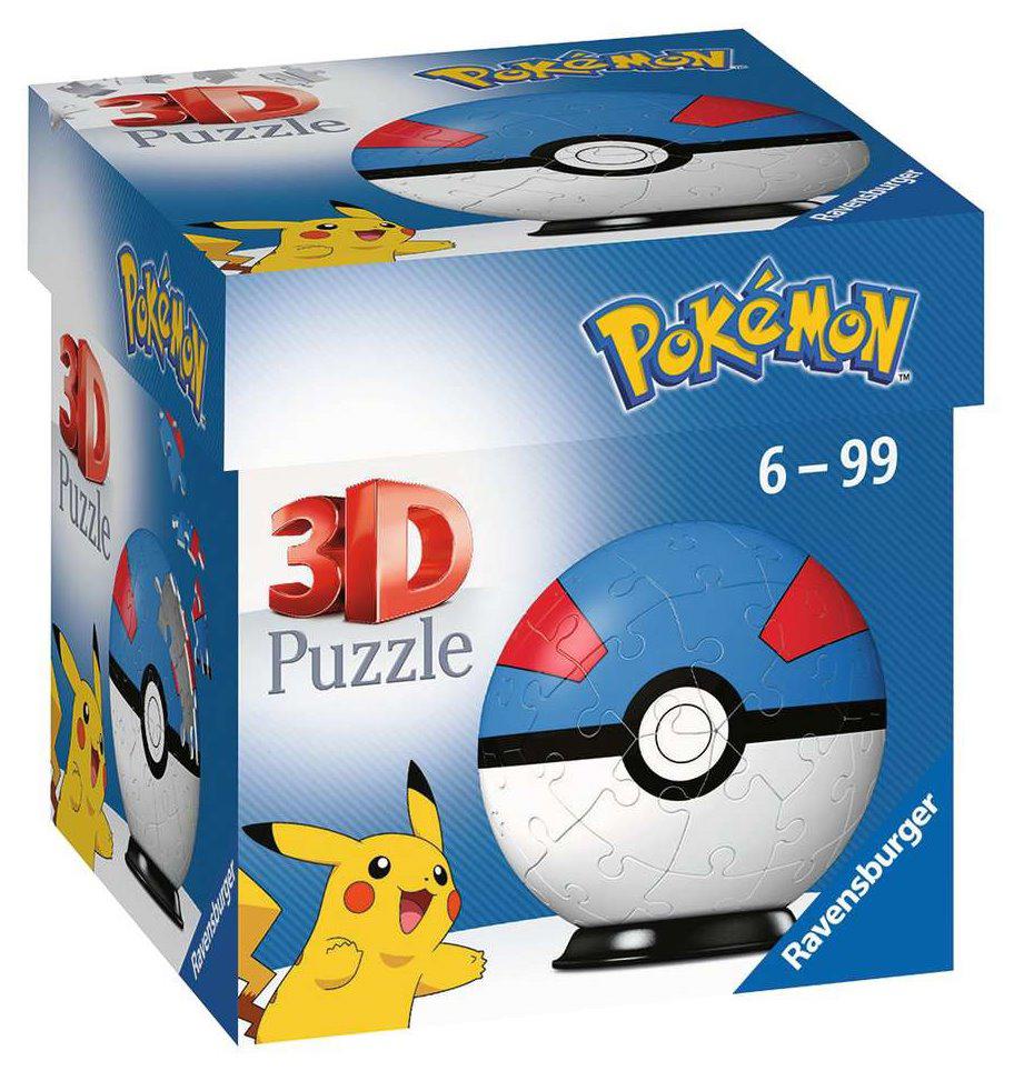Puzzle Pokemon puzzleball 3D modrá