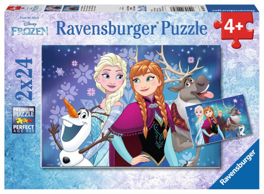 Puzzle 2x24 La Reine des neiges : Aurores boréales
