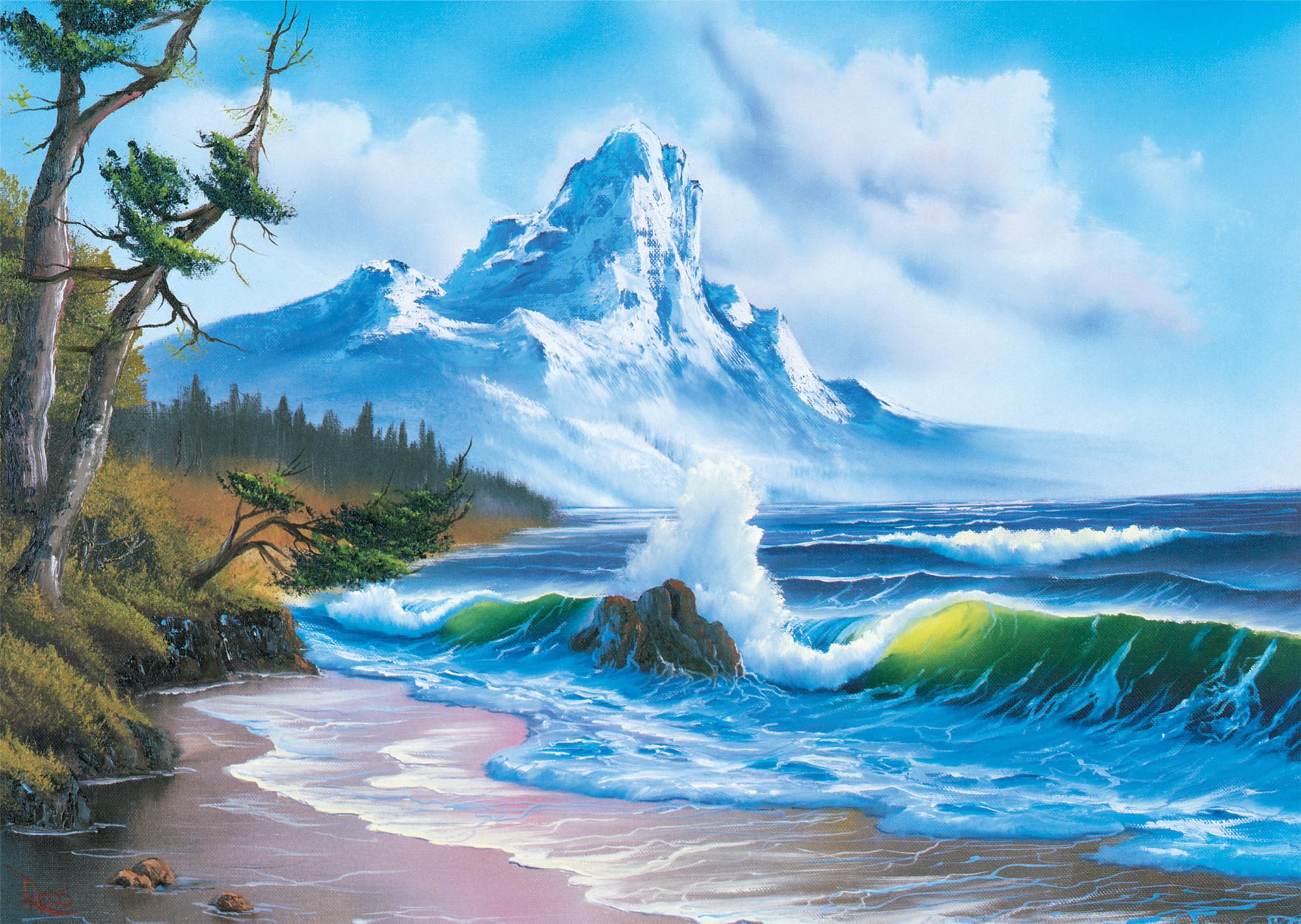 Puzzle Bob Ross: Planina uz more