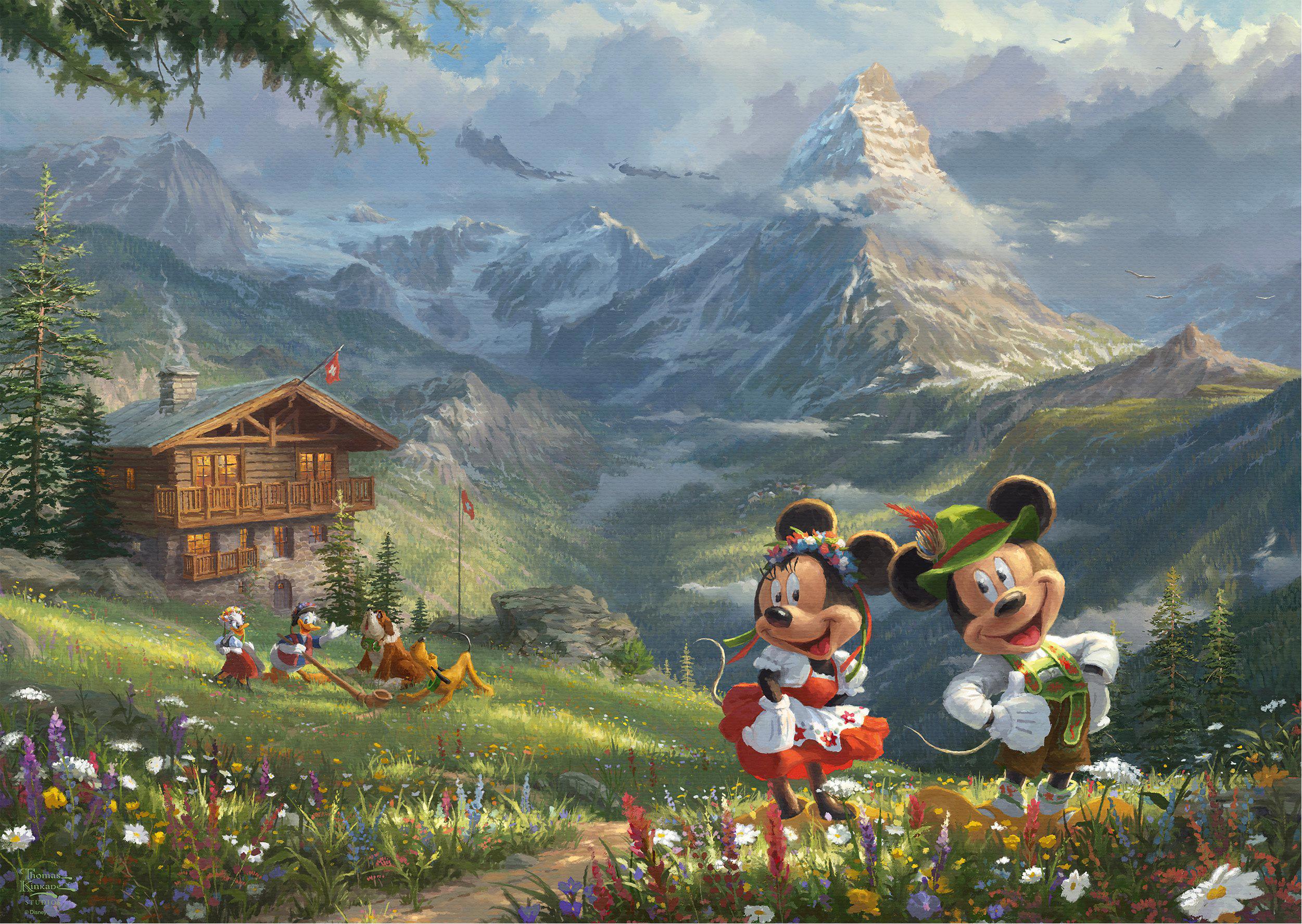 Puzzle KInkade: Mickey a Minnie v Alpách