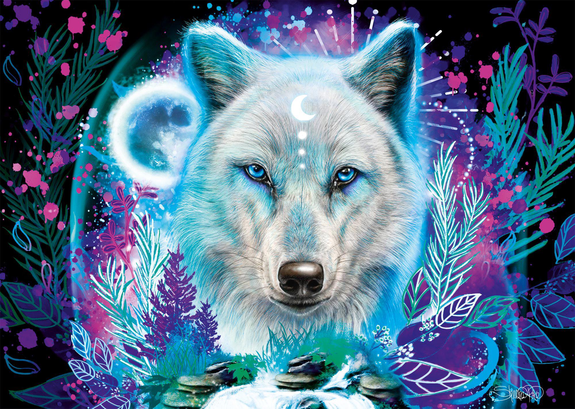 Puzzle Sheena Pike: Neónový arktický vlk