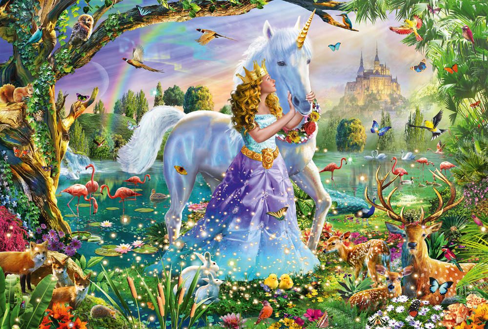 Puzzle Princesse avec licorne