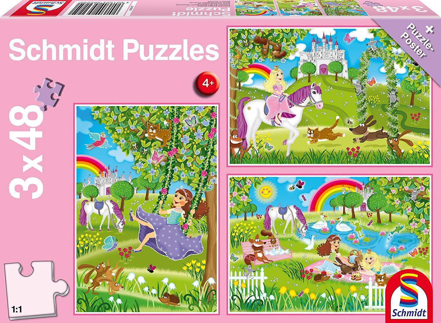 Puzzle 3x48 Princezné v zámockej záhrade
