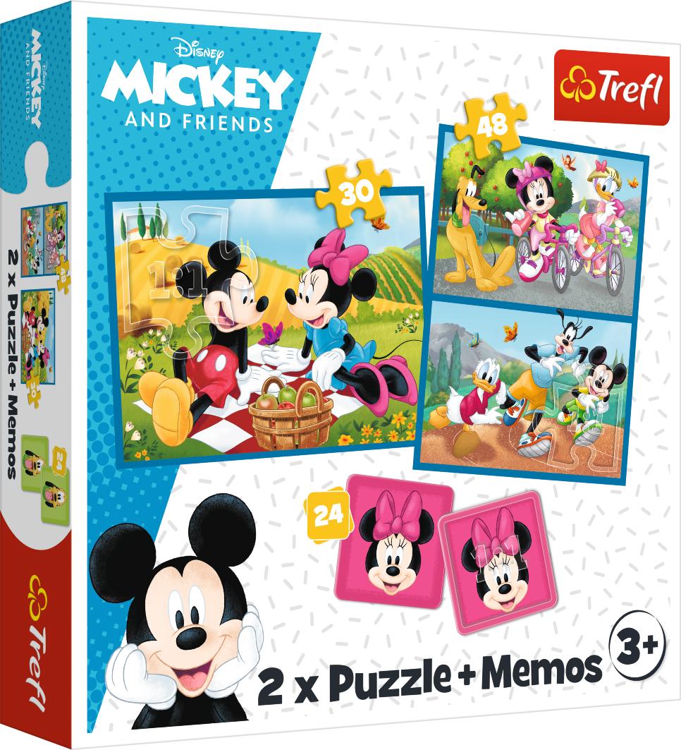 Puzzle 2v1 Puslespil en pexeso Mickey