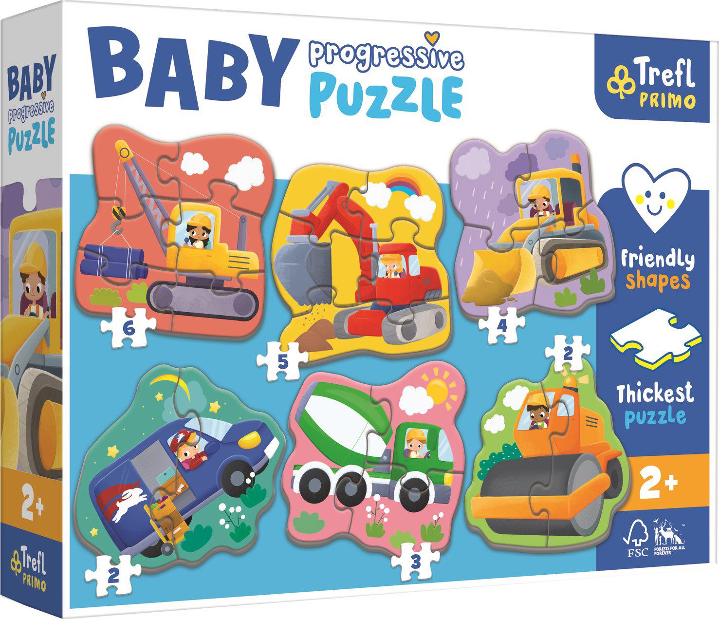 Puzzle 6v1 Baby Progressive Puzzle Na gradbišču