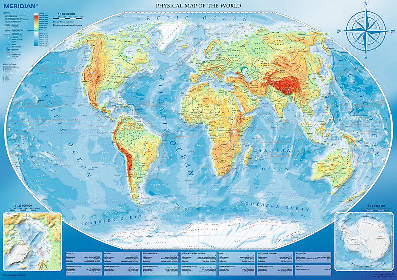 Puzzle Poškodený obal Veľká fyzická mapa sveta