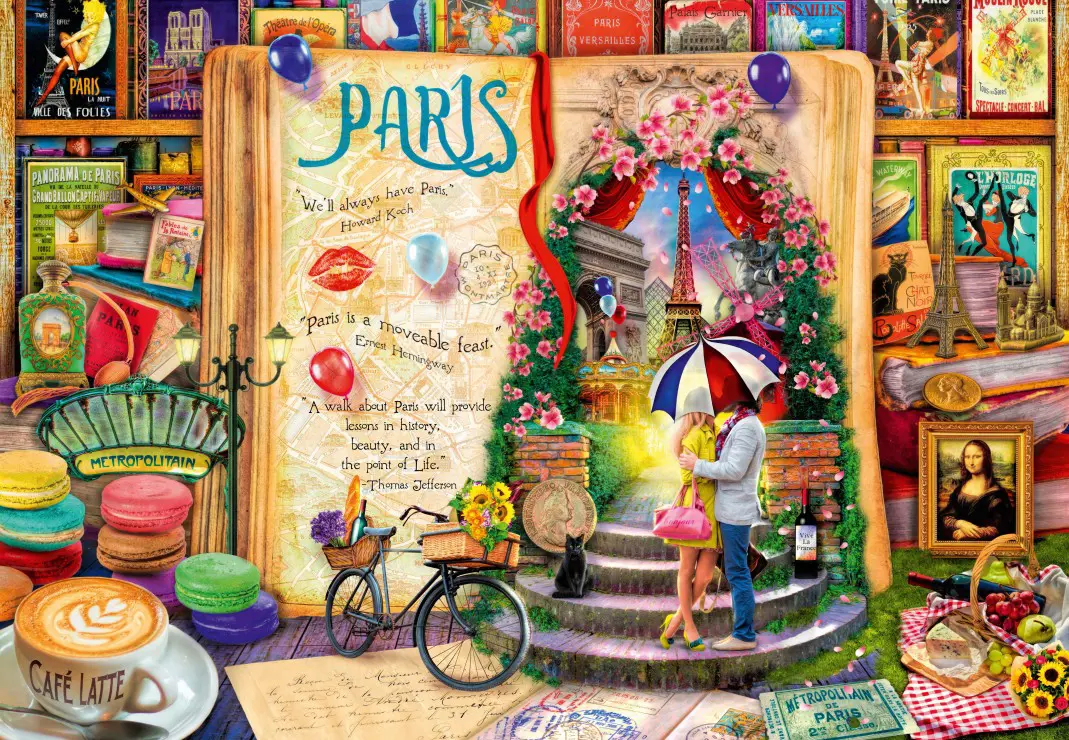 Puzzle Život je otvorená kniha Paríž