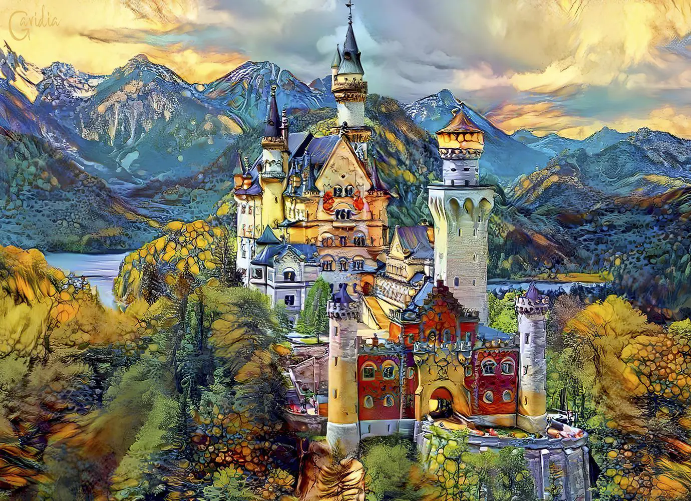 Puzzle Zámok Neuschwanstein, Nemecko